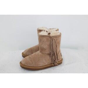 Lamo Boots Toddler 12 Brown Faux Fur Fringe Faux Suede